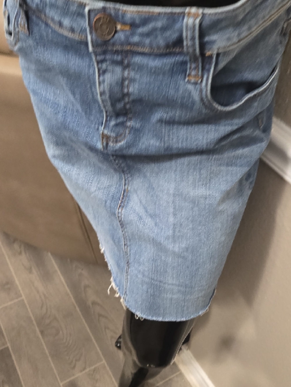 Kut from the Kloth Light Blue Denim Mini Skirt - Picture 6 of 6